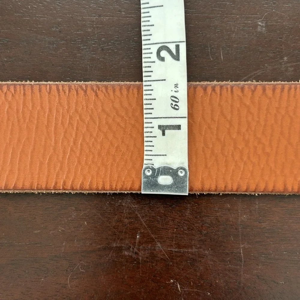 Harley Davidson Men's Small (30/32) Cognac Brown Genuine Leather Belt Embossed